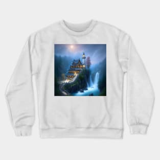 Waterfalls Across a Long Mountain Crewneck Sweatshirt